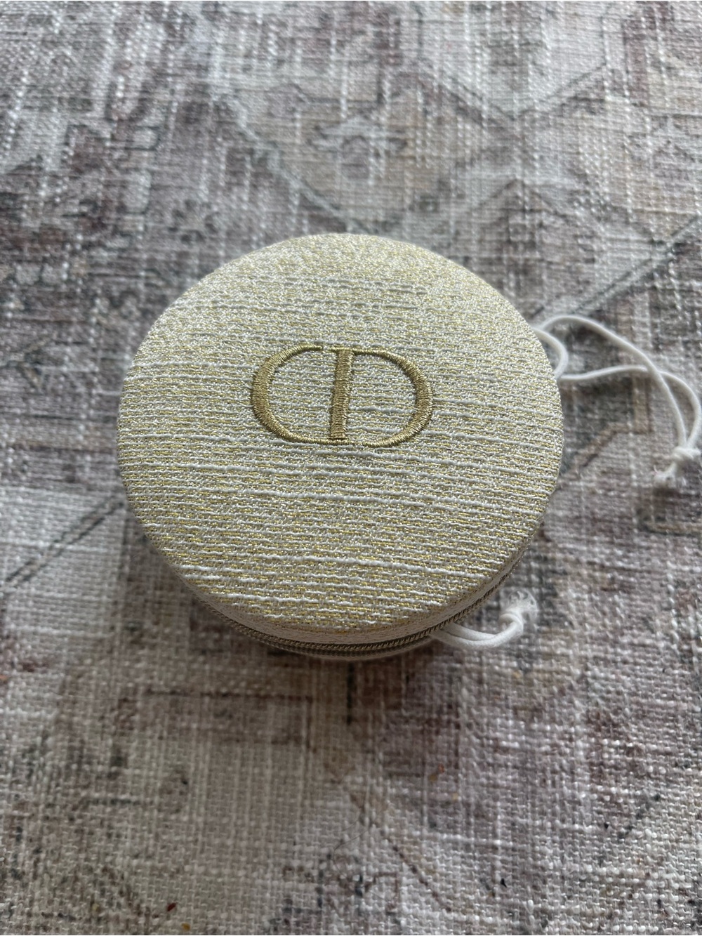 Dior Mini Gold Round Compact Travel Case - Picture 8 of 8